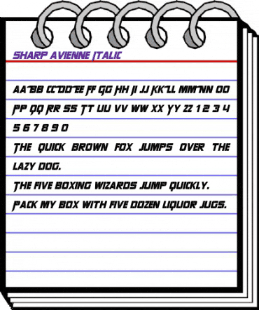Sharp Avienne Italic animated font preview Sharp Avienne Italic animated font preview