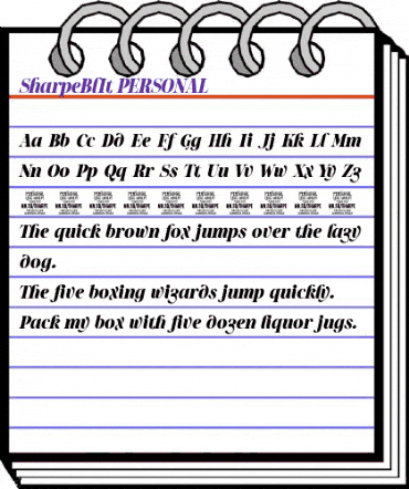 Sharpe PERSONAL Black Italic animated font preview