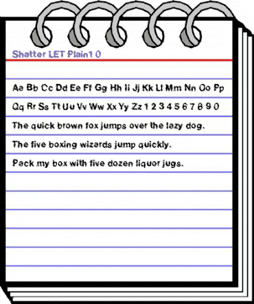 Shatter LET Plain animated font preview