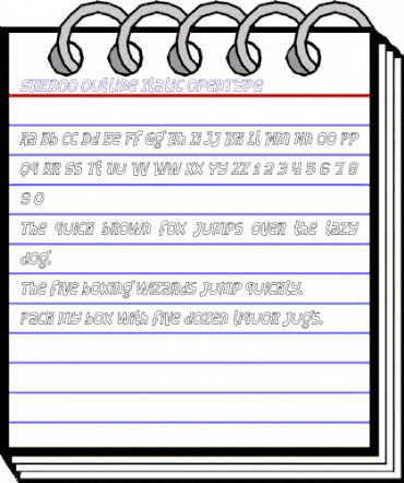 SHEROO Outline Italic animated font preview SHEROO Outline Italic animated font preview