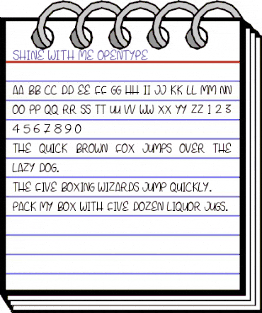 Shine With Me Regular animated font preview
