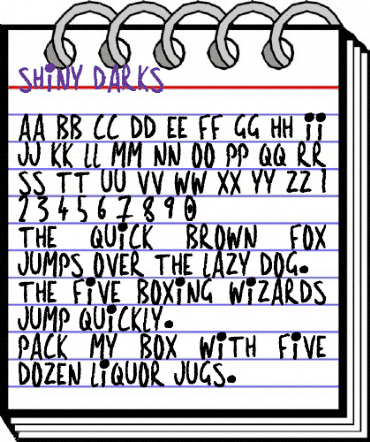 Shiny Darks Regular animated font preview Shiny Darks Regular animated font preview