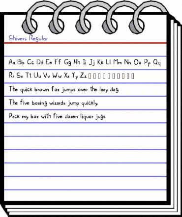 Shivers Regular animated font preview