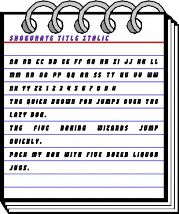 Shogunate Title Italic Italic animated font preview Shogunate Title Italic Italic animated font preview