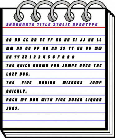 Shogunate Title Italic Italic animated font preview