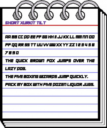 Short Xurkit Tilt Regular animated font preview Short Xurkit Tilt Regular animated font preview