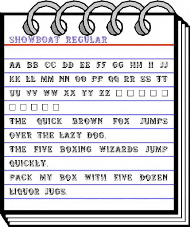 Showboat Regular animated font preview