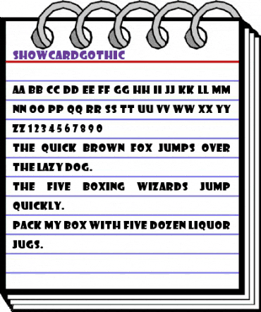 Showcard Regular animated font preview