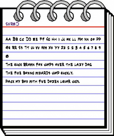 SHRED Regular animated font preview