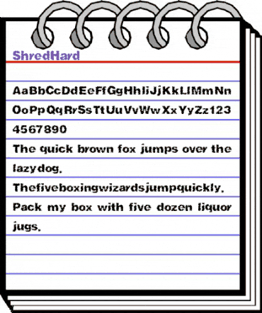 ShredHard Regular animated font preview