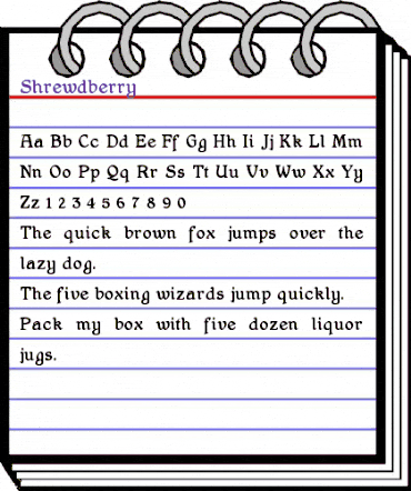 Shrewdberry Regular animated font preview