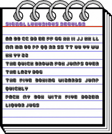 Signal Luxurious Regular animated font preview Signal Luxurious Regular animated font preview