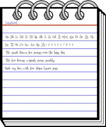 Signatural Regular animated font preview Signatural Regular animated font preview