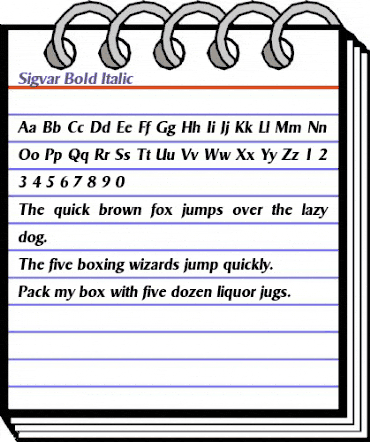 Sigvar Bold Italic animated font preview Sigvar Bold Italic animated font preview