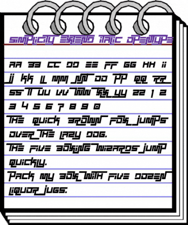 Simplicity Extend Italic animated font preview