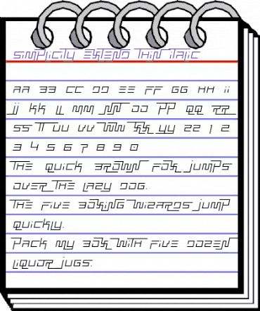 Simplicity Extend Thin Italic animated font preview