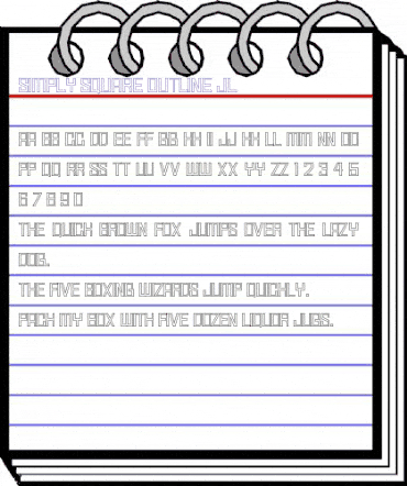 Simply Square Outline JL Regular animated font preview