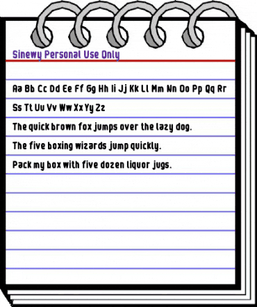 Sinewy - Personal Use Only Regular animated font preview