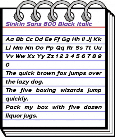 Sinkin Sans 800 Black Italic 800 Black Italic animated font preview