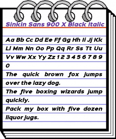 Sinkin Sans 900 X Black Italic 900 X Black Italic animated font preview
