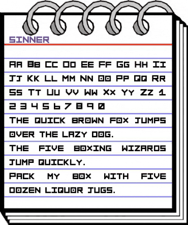 sinner Regular animated font preview