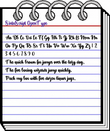 Sinta Script Regular animated font preview