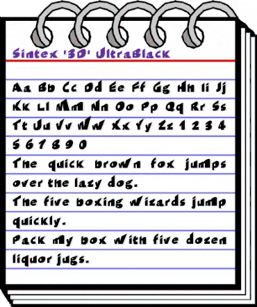 Sintex '3D' UltraBlack Regular animated font preview