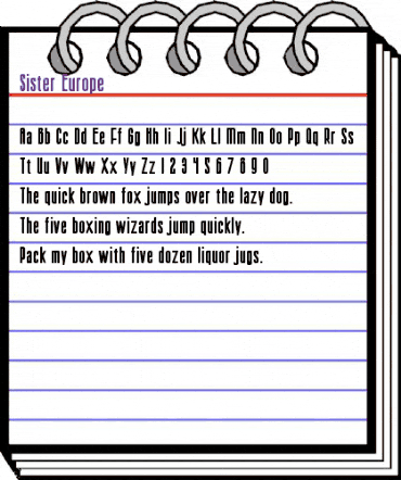 Sister Europe Regular animated font preview Sister Europe Regular animated font preview