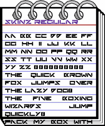 Skinz Regular animated font preview Skinz Regular animated font preview