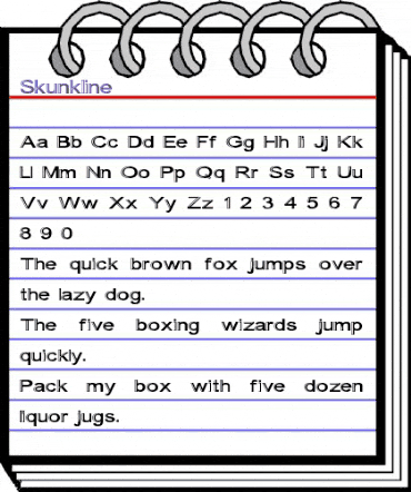 Skunkline Regular animated font preview