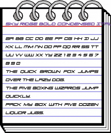 Sky Ridge Bold Condensed Ital Regular animated font preview Sky Ridge Bold Condensed Ital Regular animated font preview