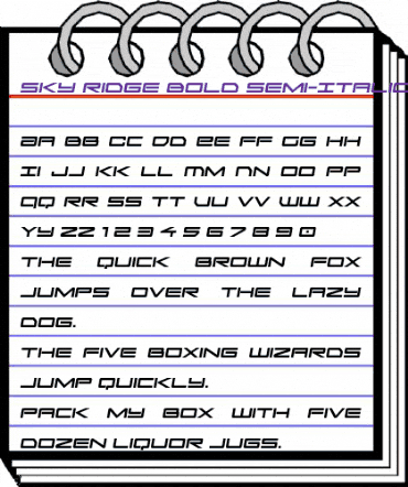 Sky Ridge Bold Semi-Italic Regular animated font preview Sky Ridge Bold Semi-Italic Regular animated font preview