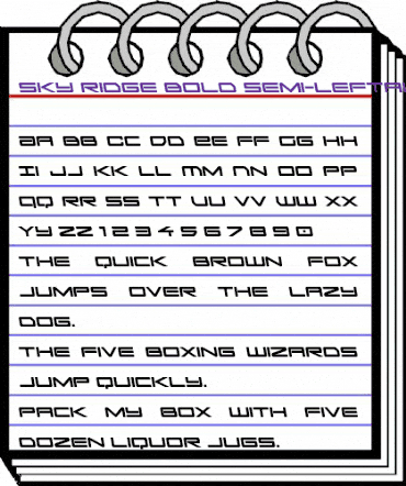 Sky Ridge Bold Semi-Leftalic Regular animated font preview Sky Ridge Bold Semi-Leftalic Regular animated font preview