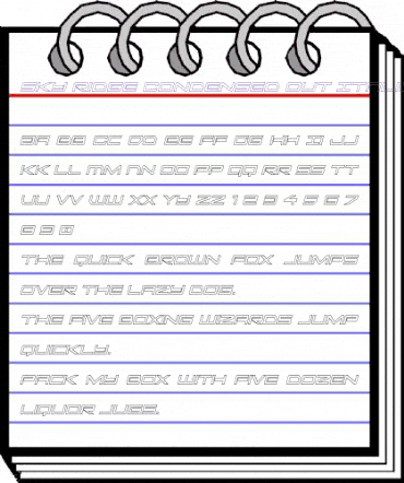 Sky Ridge Condensed Out Italic Regular animated font preview Sky Ridge Condensed Out Italic Regular animated font preview