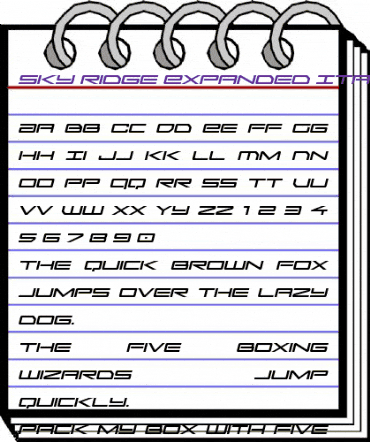 Sky Ridge Expanded Italic Regular animated font preview Sky Ridge Expanded Italic Regular animated font preview