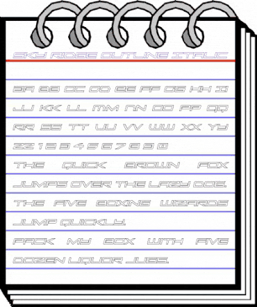 Sky Ridge Outline Italic Regular animated font preview