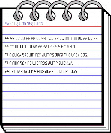 Skydiver On The Wing Regular animated font preview