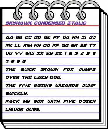 Skyhawk Condensed Italic Condensed Italic animated font preview Skyhawk Condensed Italic Condensed Italic animated font preview