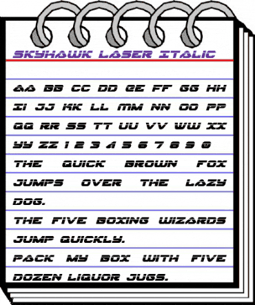 Skyhawk Laser Italic Italic animated font preview Skyhawk Laser Italic Italic animated font preview