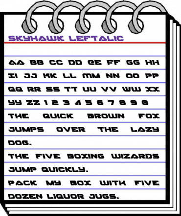 Skyhawk Leftalic Italic animated font preview Skyhawk Leftalic Italic animated font preview