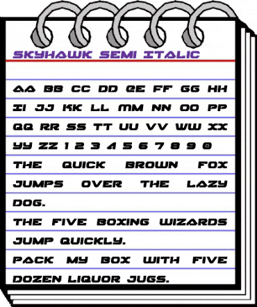 Skyhawk Semi-Italic Italic animated font preview Skyhawk Semi-Italic Italic animated font preview