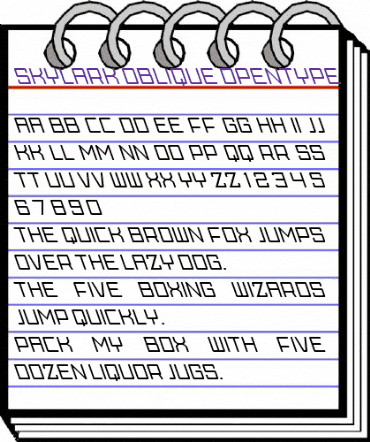 Skylark Oblique Regular animated font preview