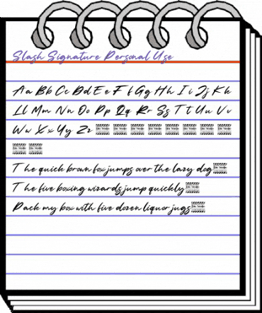 Slash Signature Personal Use Regular animated font preview Slash Signature Personal Use Regular animated font preview