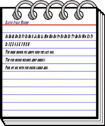 Slayer-Italic Medium animated font preview Slayer-Italic Medium animated font preview