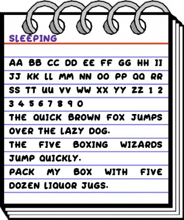 Sleeping Regular animated font preview