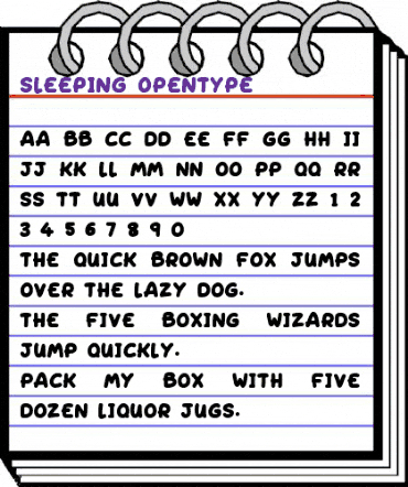 Sleeping Regular animated font preview