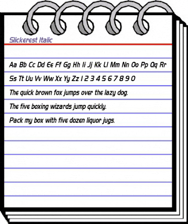 Slickerest kursiv animated font preview Slickerest kursiv animated font preview