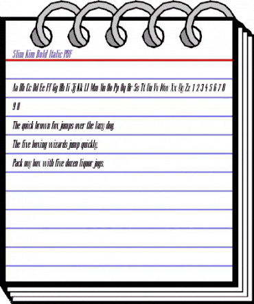 Slim Kim Bold Italic animated font preview Slim Kim Bold Italic animated font preview