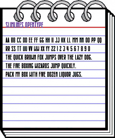 Slimlines Regular animated font preview Slimlines Regular animated font preview