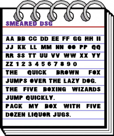 Smeared DSG Regular animated font preview